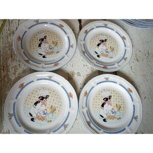 1994 New Cor Kitchen Kow Salad Plates Set Of 4